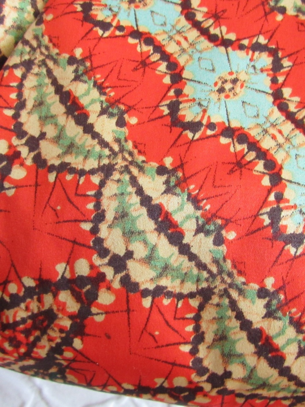 100% Silk Purse Coral Brown Clutch or Bag Brass Abstract 13x7 Vtg Nine West - Picture 6 of 13